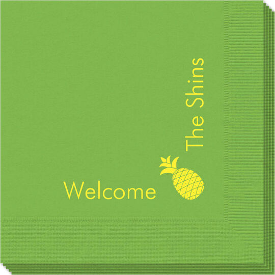 Corner Text with Pineapple Design Napkins